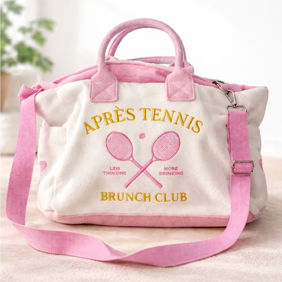 Après Studio Handbags - Après Tennis Pink and White Tote Bag